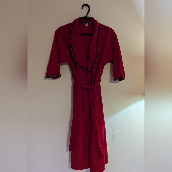 Vintage Red Robe with Tartan Trim - Youth Size 14 - Picture 2 of 5